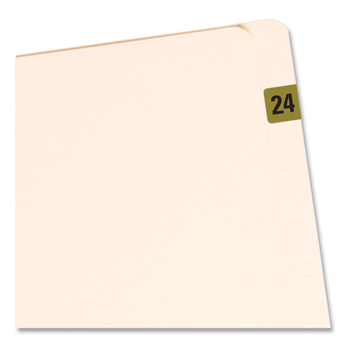 Image of Smead Yearly End Tab File Folder Labels, 2024, Gold, 500/Roll