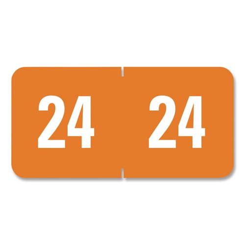 Image of Smead Yearly End Tab File Folder Labels, 24, 0.5 x 1, Orange, 25/Sheet, 10 Sheets/Pack