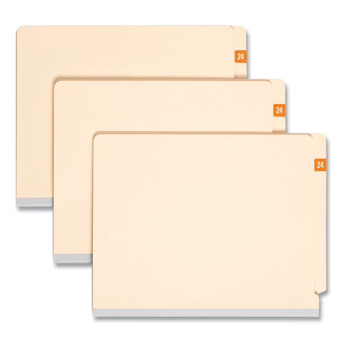 Image of Smead Yearly End Tab File Folder Labels, 24, 0.5 x 1, Orange, 25/Sheet, 10 Sheets/Pack
