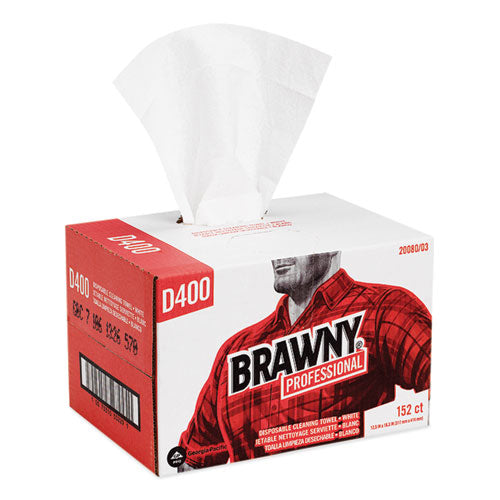Image of Brawny® Professional Premium DRC Wipers, Paper, 1-Ply, 12.5 x 16.75, White, 152/Box