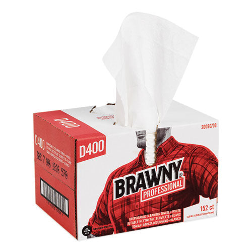 Image of Brawny® Professional Premium DRC Wipers, Paper, 1-Ply, 12.5 x 16.75, White, 152/Box