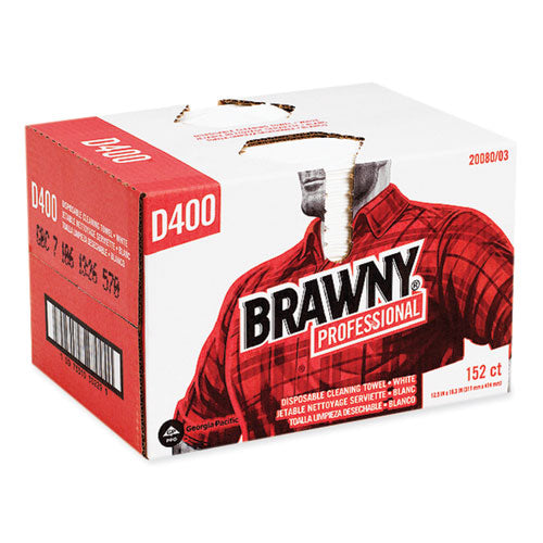 Image of Brawny® Professional Premium DRC Wipers, Paper, 1-Ply, 12.5 x 16.75, White, 152/Box