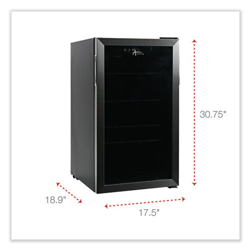 Image of Alera 3.4 Cu. Ft. Beverage Cooler, Stainless Steel/black