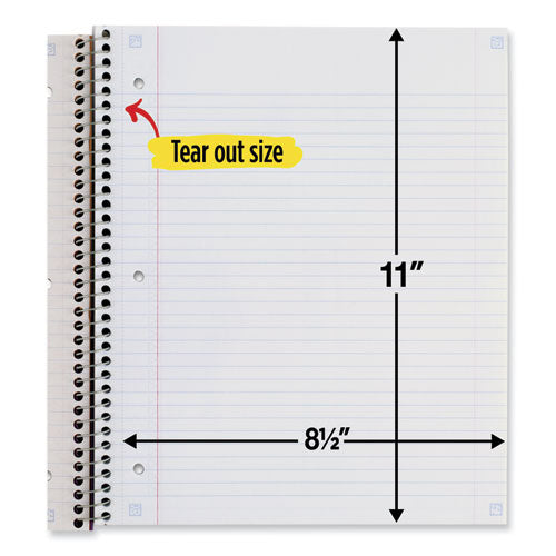 Image of Five Star® Wirebound Notebook, 1-Subject, Medium/College Rule, Assorted Cover Colors, (100) 11 x 8.5 Sheets, 3/Pack