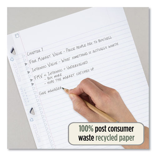Image of Five Star® Reinforced Filler Paper Plus Study App, 3-Hole, 8.5 x 11, College Rule, 80/Pack