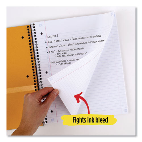 Image of Five Star® Wirebound Notebook, 1-Subject, Medium/College Rule, Assorted Cover Colors, (100) 11 x 8.5 Sheets, 3/Pack