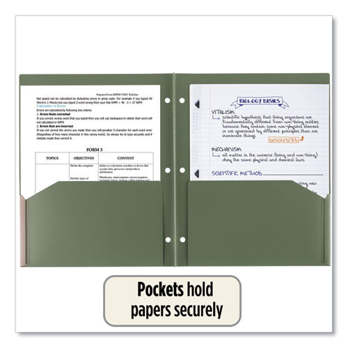 Image of Five Star® Recycled Plastic Two-Pocket Folder, 11" x 8.5", Randomly Assorted