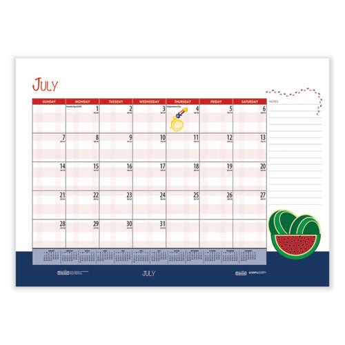 Image of House of Doolittle Recycled Desk Pad Calendar, Illustrated Seasons Artwork, 22 x 17, Black Binding/Corners,12-Month (Jan to Dec): 2025