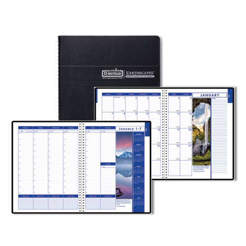 Image of House of Doolittle Earthscapes Recycled Weekly/Monthly Appointment Book, Landscape Photos, 11 x 8.5, Black Soft Cover, 12-Month (Jan-Dec): 2025