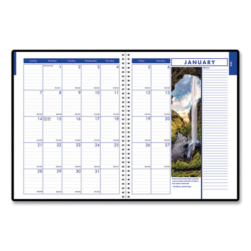 Image of House of Doolittle Earthscapes Recycled Weekly/Monthly Appointment Book, Landscape Photos, 11 x 8.5, Black Soft Cover, 12-Month (Jan-Dec): 2025
