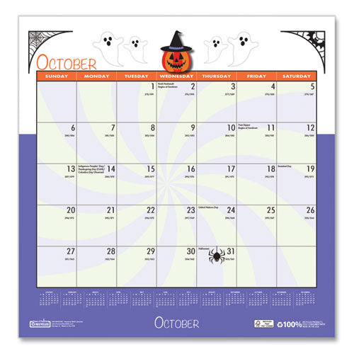 Image of House of Doolittle Recycled Seasonal Wall Calendar, Illustrated Seasons Artwork, 12 x 12, 12-Month (Jan to Dec): 2025
