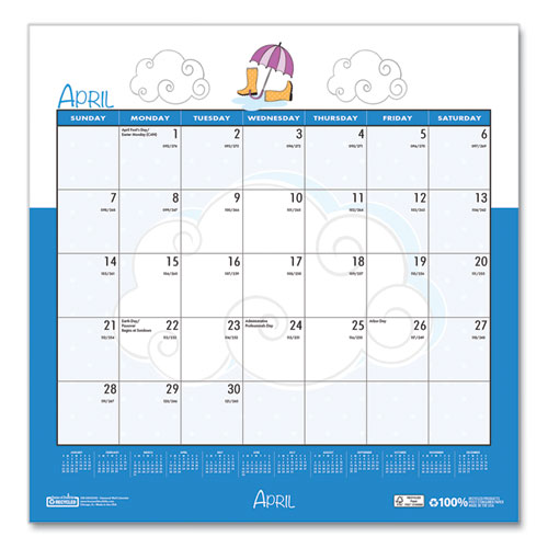 Image of House of Doolittle Recycled Seasonal Wall Calendar, Illustrated Seasons Artwork, 12 x 12, 12-Month (Jan to Dec): 2025