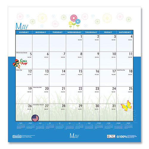 Image of House of Doolittle Recycled Seasonal Wall Calendar, Illustrated Seasons Artwork, 12 x 12, 12-Month (Jan to Dec): 2025