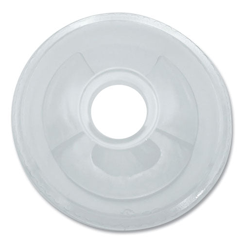 Image of Boardwalk® PET Cold Cup Dome Lids, Fits 9 oz to 12 oz Cold Cups, Plastic, Clear, 100/Pack