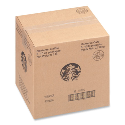 Image of Starbucks® Veranda Blend Coffee, Whole Bean, 1 lb Bag, 6/Carton