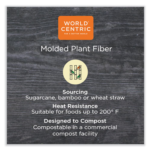 Image of World Centric® Fiber Trays, 5.7 x 8.2 x 0.6, Natural, Paper, 500/Carton