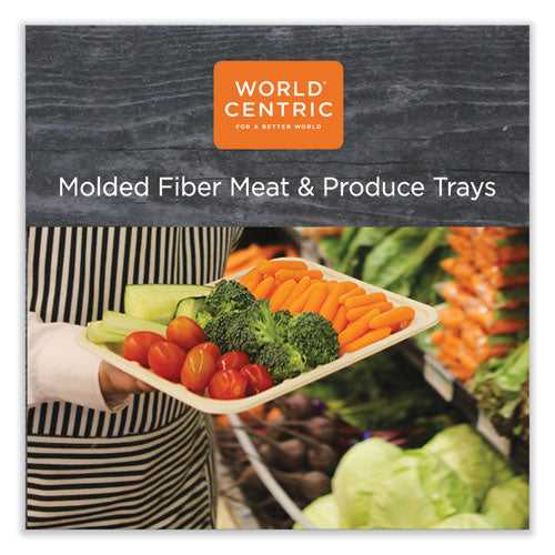 Image of World Centric® Fiber Trays, 7.1 x 9.1 x 0.7, Natural, Paper, 500/Carton