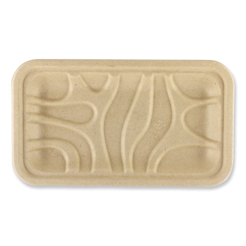Image of World Centric® Fiber Trays, 4.8 x 8.3 x 0.7, Natural, Paper, 500/Carton