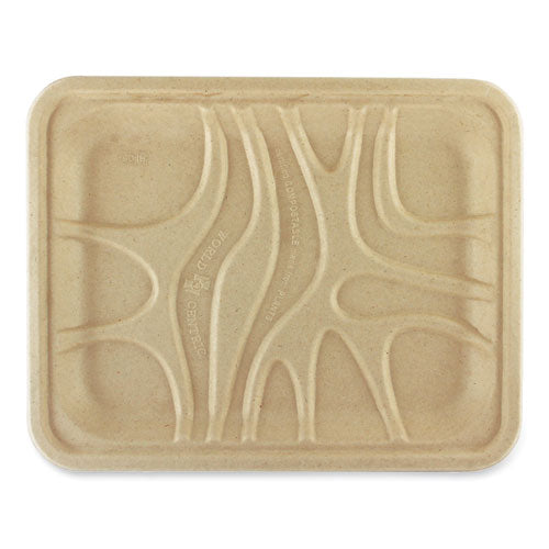 Image of World Centric® Fiber Trays, 7.1 x 9.1 x 0.7, Natural, Paper, 500/Carton