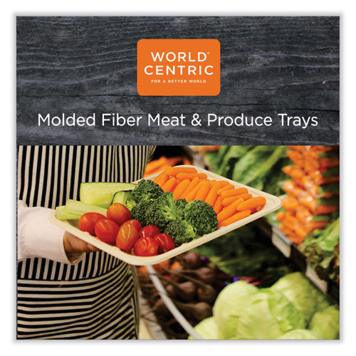 Image of World Centric® Fiber Trays, 4.8 x 8.3 x 0.7, Natural, Paper, 500/Carton