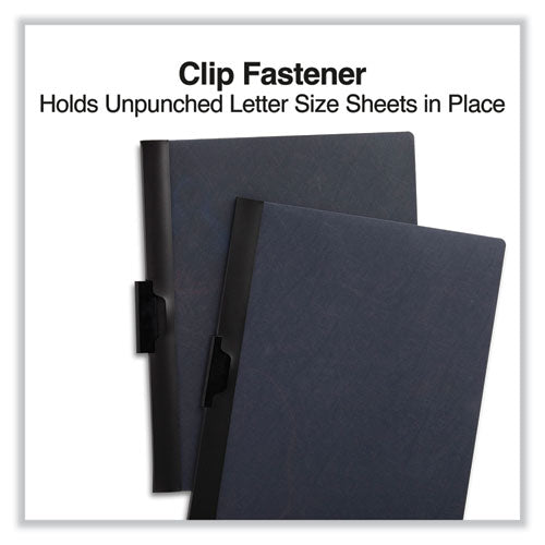 Image of Universal® Clip-Style Report Cover, Clip Fastener, 8.5 X 11, Clear/black, 5/pack