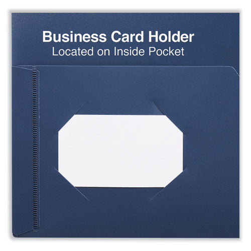 Image of Universal® Two-Pocket Plastic Folders, 100-Sheet Capacity, 11 X 8.5, Navy Blue, 10/pack