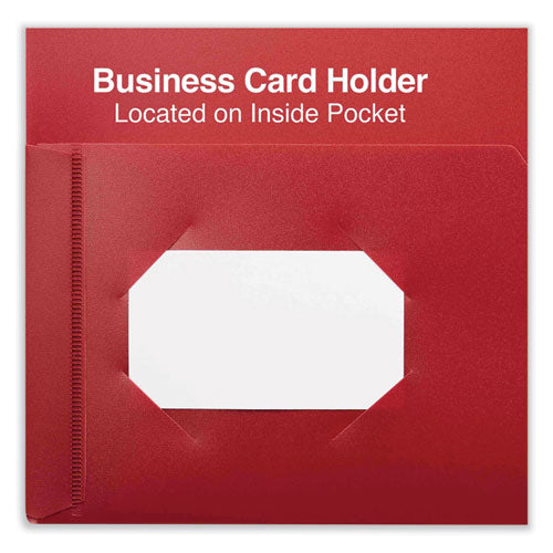 Image of Universal® Two-Pocket Plastic Folders, 100-Sheet Capacity, 11 X 8.5, Red, 10/pack