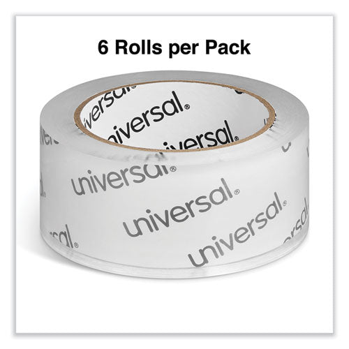 Image of Universal® Heavy-Duty Acrylic Box Sealing Tape, 3" Core, 1.88" X 54.6 Yds, Clear, 6/pack