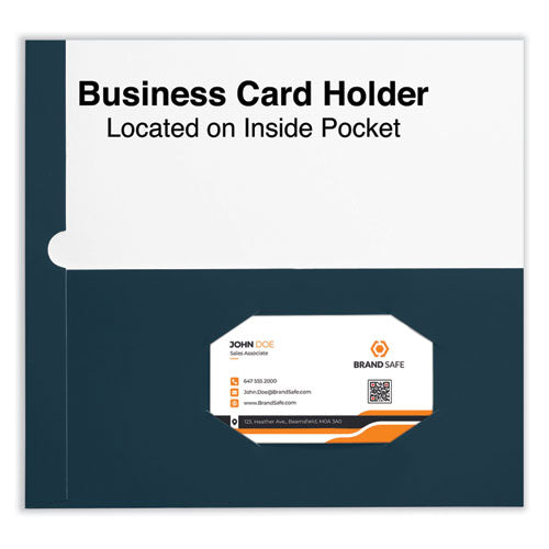 Image of Universal® Laminated Two-Pocket Folder, Cardboard Paper, 100-Sheet Capacity, 11 X 8.5, Navy, 25/box