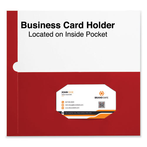 Image of Universal® Laminated Two-Pocket Folder, Cardboard Paper, 100-Sheet Capacity, 11 X 8.5, Red, 25/box