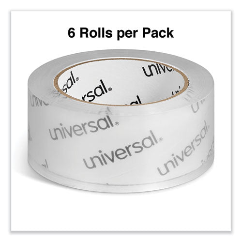 Image of Universal® Deluxe General-Purpose Acrylic Box Sealing Tape, 1.7 mil, 3" Core, 1.88" x 109 yds, Clear, 6/Pack
