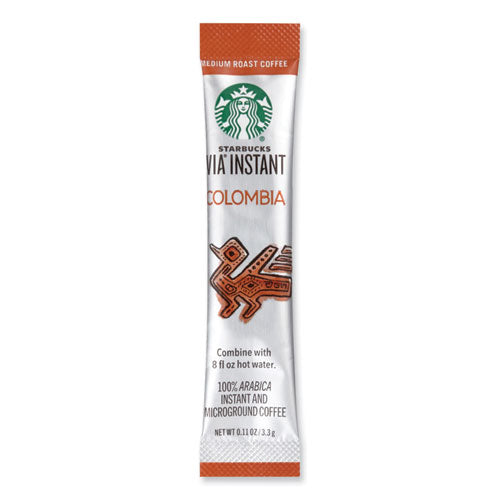 Image of Starbucks® VIA Ready Brew Coffee, Colombia, 1.4 oz Packet, 8/Pack, 12 Packs/Carton