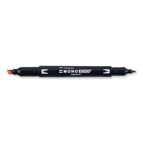 Image of Tombow® Mono® Edge Highlighters, Red Ink, Chisel/Bullet Tip, Red Barrel, 10/Box
