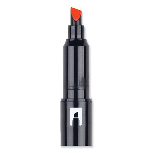 Image of Tombow® Mono® Edge Highlighters, Red Ink, Chisel/Bullet Tip, Red Barrel, 10/Box