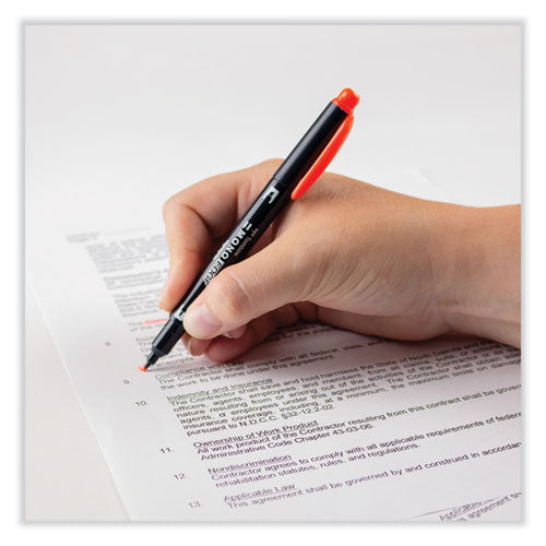 Image of Tombow® Mono® Edge Highlighters, Red Ink, Chisel/Bullet Tip, Red Barrel, 10/Box