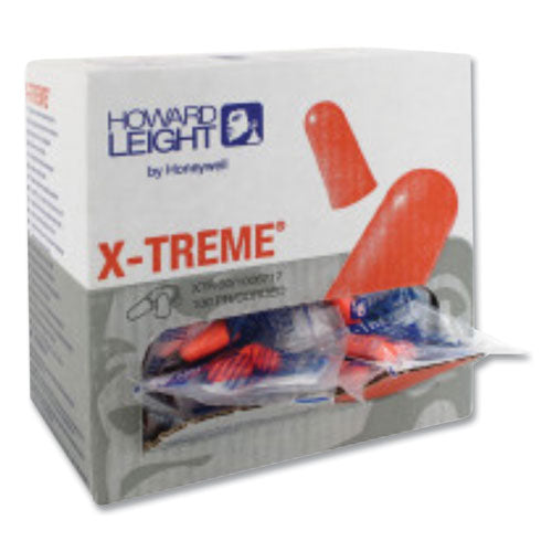 Image of Howard Leight® by Honeywell X-TREME Corded Disposable Earplugs, Corded, One Size Fits Most, 32 dB, Orange, 1,000/Carton