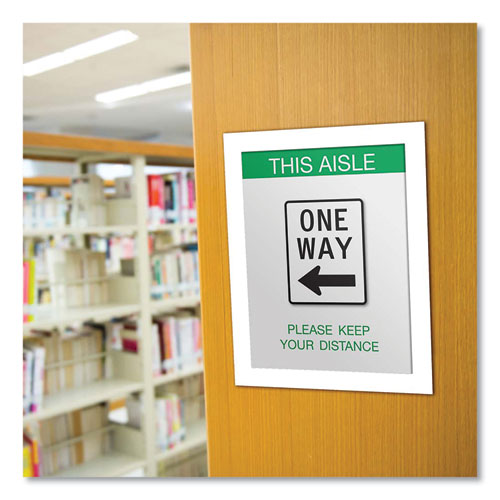 Image of deflecto® Self Adhesive Sign Holders, 8.5 x 11 Insert, Clear with White Border, 2/Pack
