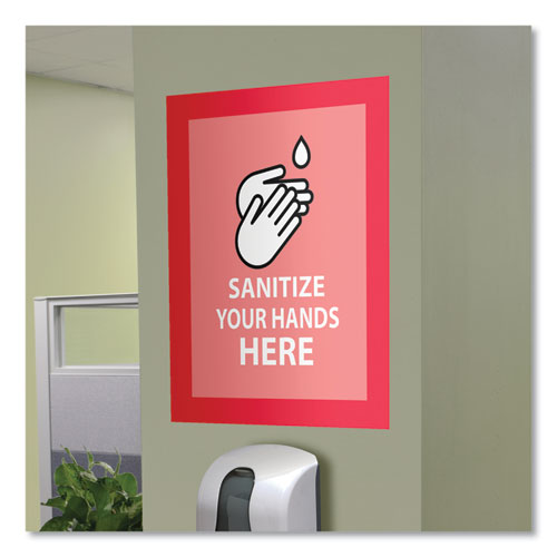 Image of deflecto® Self Adhesive Sign Holders, 11 x 17 Insert, Clear with Red Border, 2/Pack