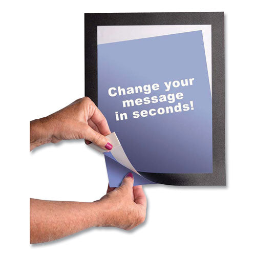 Image of deflecto® Self Adhesive Sign Holders, 8.5 x 11 Insert, Clear with Black Border, 2/Pack