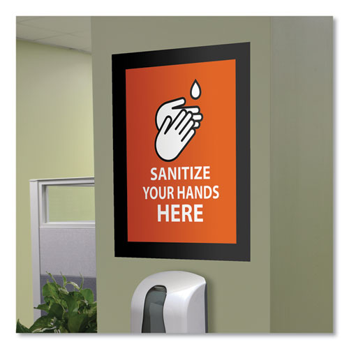 Image of deflecto® Self Adhesive Sign Holders, 11 x 17 Insert, Clear with Black Border, 2/Pack