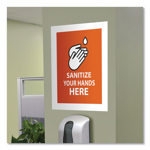Image of deflecto® Self Adhesive Sign Holders, 11 x 17, Clear with White Border, 2/Pack