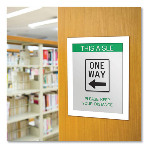 Image of deflecto® Self Adhesive Sign Holders, 11 x 17, Clear with White Border, 2/Pack