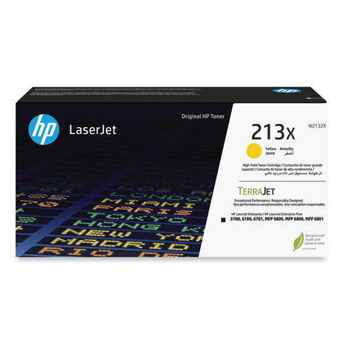 Image of HP HP 213X (W2132X) High-Yield Yellow Original LaserJet Toner Cartridge