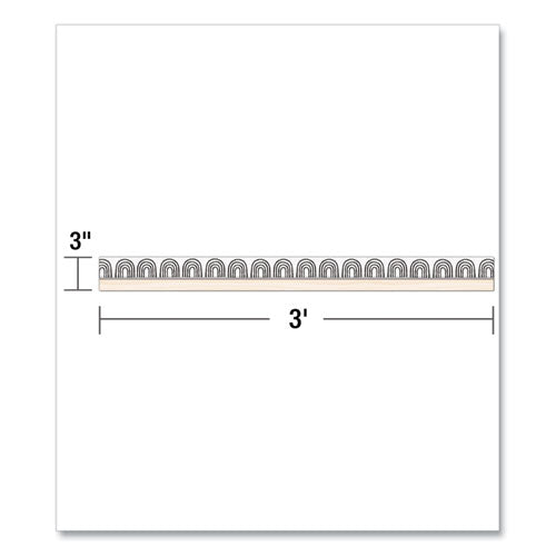 Image of Carson-Dellosa Education Straight Borders, Rainbows, 3" x 3 ft, Black/White/Cream, 12/Pack