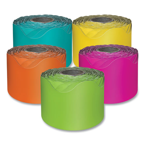 Image of Carson-Dellosa Education Rolled Scalloped Border Set, 2.25" x 65 ft, Assorted Colors, 5/Set