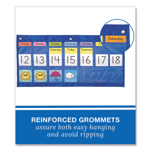 Image of Carson-Dellosa Education Weekly Calendar with Weather, 21 Pockets, 25 x 12.75, Blue
