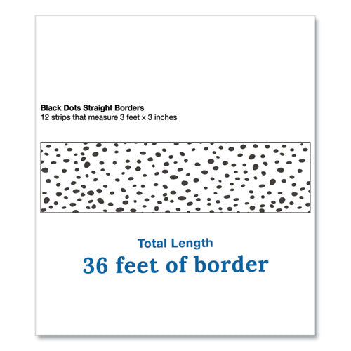Image of Carson-Dellosa Education Straight Borders, Dotted, 3" x 3 ft, Black/White, 12/Pack