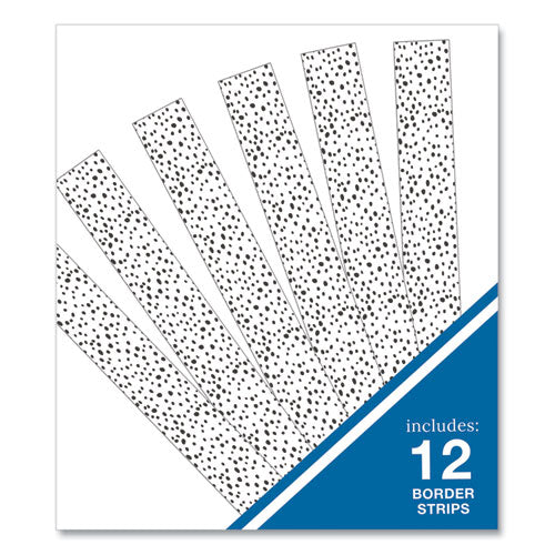 Image of Carson-Dellosa Education Straight Borders, Dotted, 3" x 3 ft, Black/White, 12/Pack