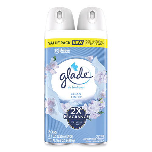Image of Glade® Air Freshener, Clean Linen Scent, 8.3 oz, 2/Pack, 3Packs/Carton