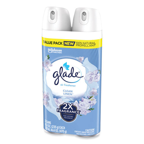 Image of Glade® Air Freshener, Clean Linen Scent, 8.3 oz, 2/Pack, 3Packs/Carton